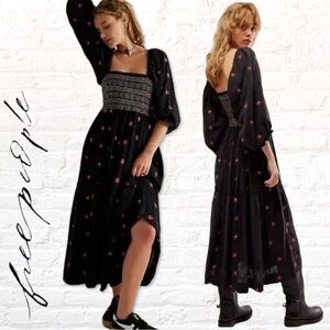 free people dahlia maxi dress - black
